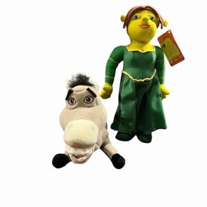 Princess Fiona Plush Nanco 10" , Donkey Plush Beverly Hills Teddy Bear Company